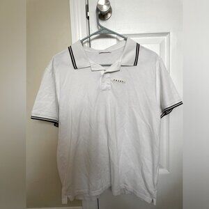 Mens Authentic White Prada Polo Shirt